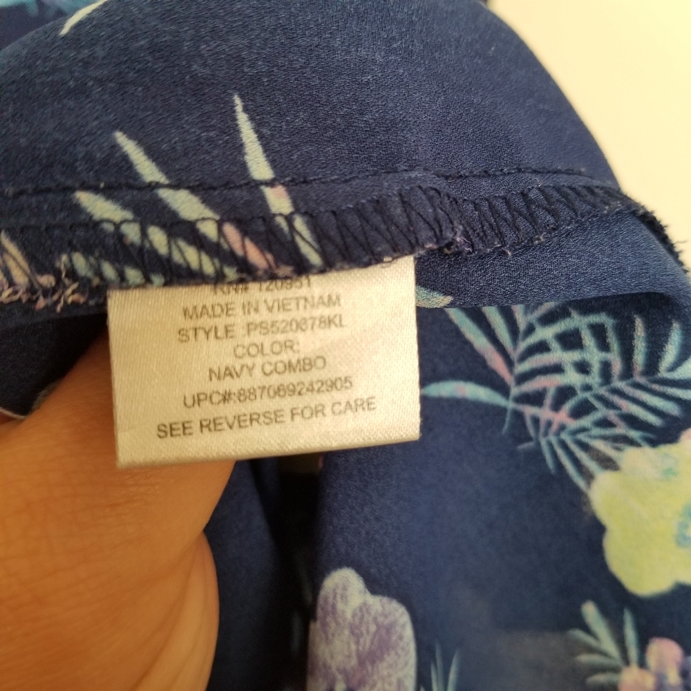 Pink Republic blue floral short sleeve blouse XS - Picture 8 of 8
